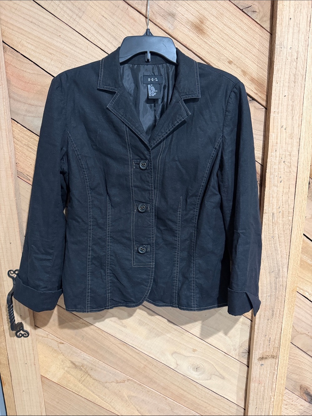 Black Tailored Three-Button Blazer